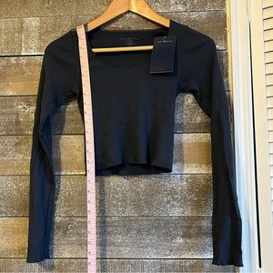 Brandy Melville black wide neck long sleeve